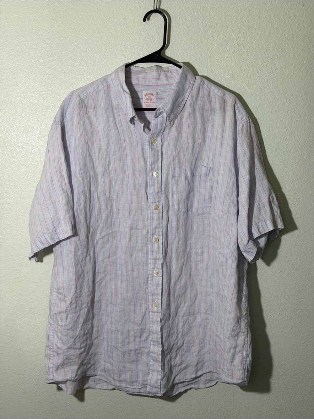 Brooks Brothers The Original Polo Shirt Button Up Men's 2XL Short Sleeve Plaid